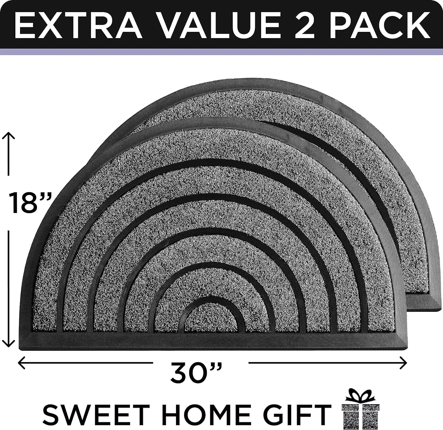 Extra Value 2 Pack Welcome Outdoor Mat - Suits Every Door - Non-Slip with Leak-Proof Rubber Backing - Scrapes Dirt - Durable Construction for Longterm Use- 30'' X 18''